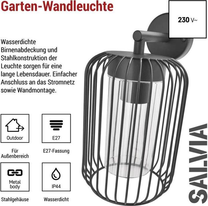 Image du produit Emos LED GARDEN LIGHT,E27,IP44,MAX 15W,WALL MOUNTED (E27, IP44)