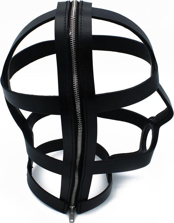 Productafbeelding Kiotos Black Leather Head Cage with Zipper