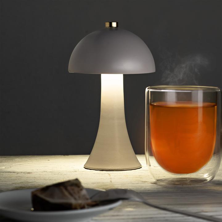 Actual product image Idena LED Tischleuchte Touch Fado Metall grau 10x16,5cm Akku USB C dimmbar 3 Modi Innen