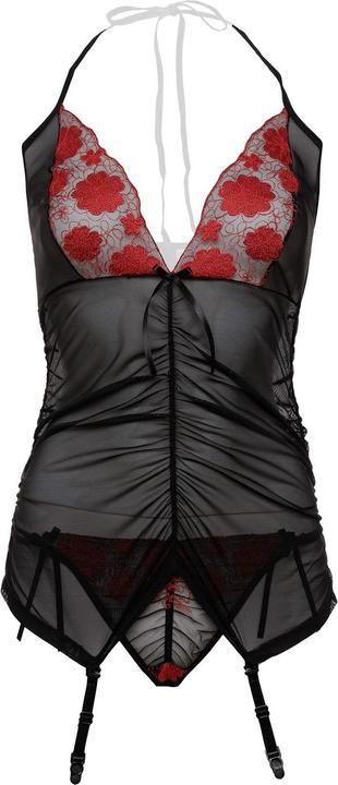 Produktbild Christine Le Duc Besticktes StrapsenSet Poppy Schwarz/Rot (L, XL)
