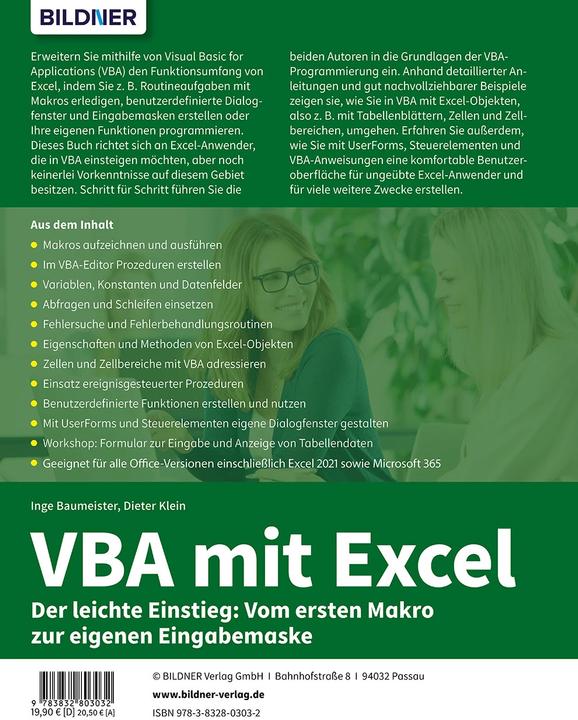 Produktbild VBA mit Excel - Der leichte Einstieg (Deutsch, Inge Baumeister, Dieter Klein, 2018)