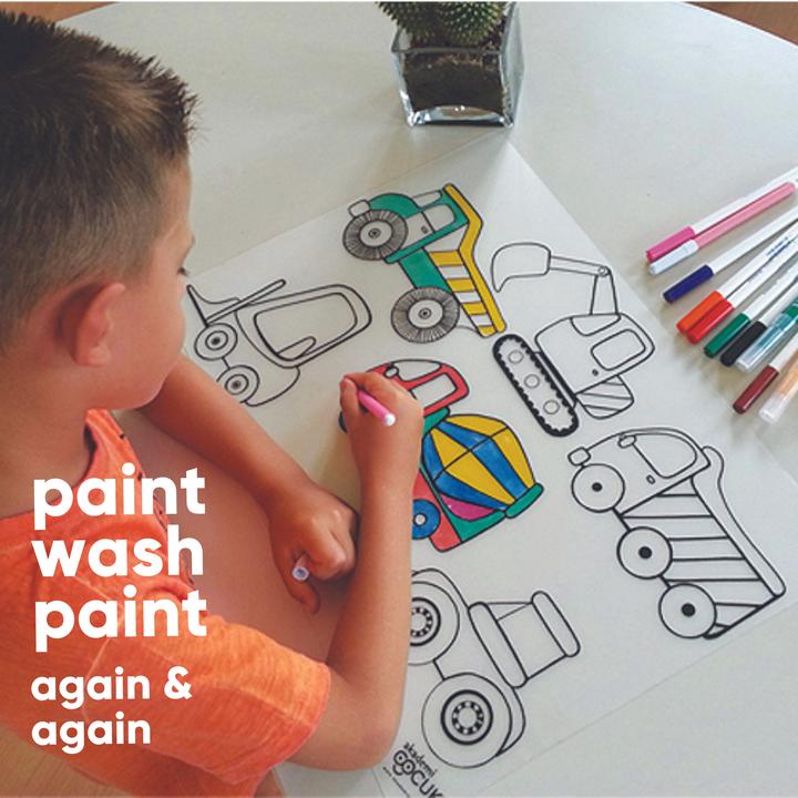Actual product image Funny Mat Reusable Painting Mat VEHICLES