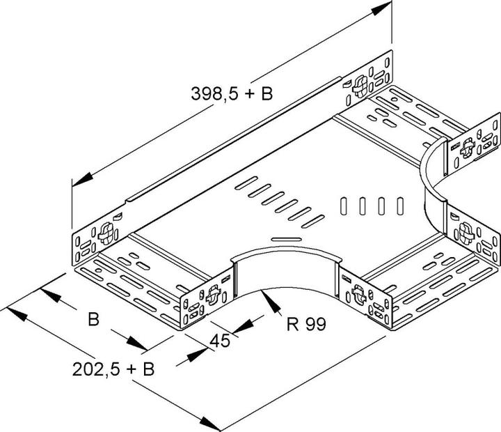 Actual product image Niedax RTSC 60.300 S T-piece for cable tray 60x302mm (6 cm)