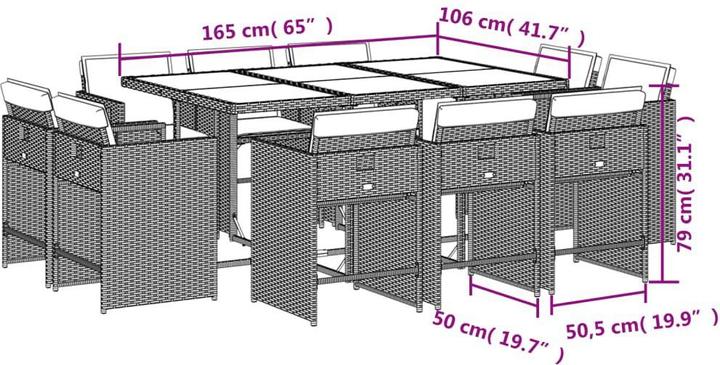 Produktbild vidaXL Garten Essgruppe