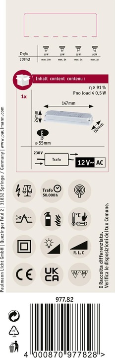 Produktbild Paulmann VDE Flat Transformer