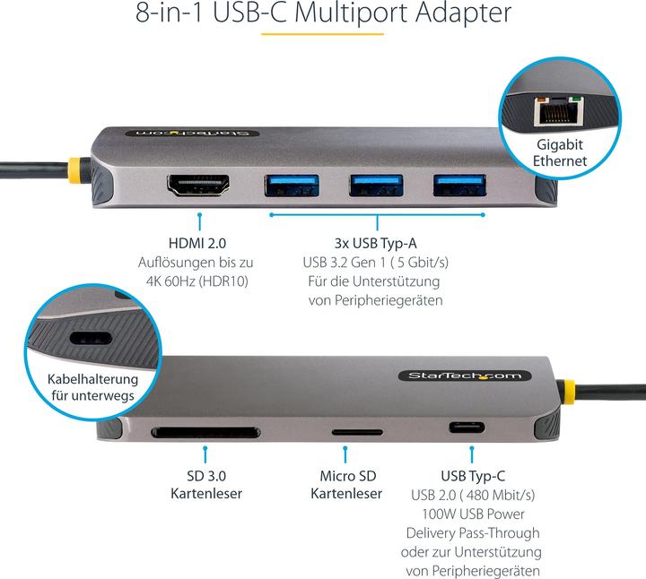 Produktbild StarTech Multiport Adapter (USB-C, 4 Ports)