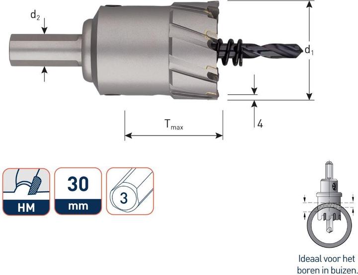 Produktbild Rotec 535.0520 Gatfrees 52 mm schacht 13 mm (52 Millimeter)