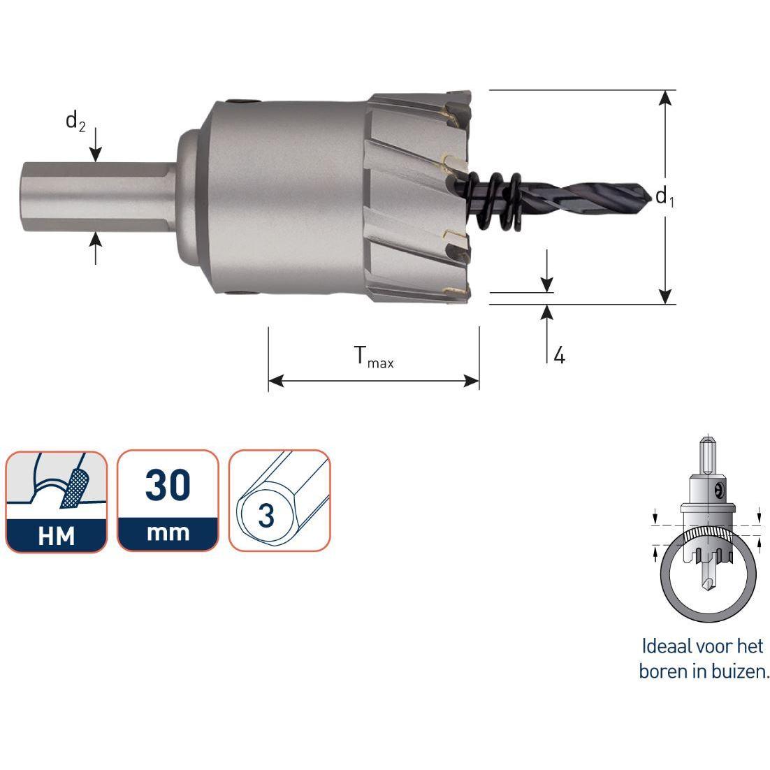 Rotec, Sega a tazza, 535.0160 Gatfrees 16 mm schacht 13 mm (16 mm)