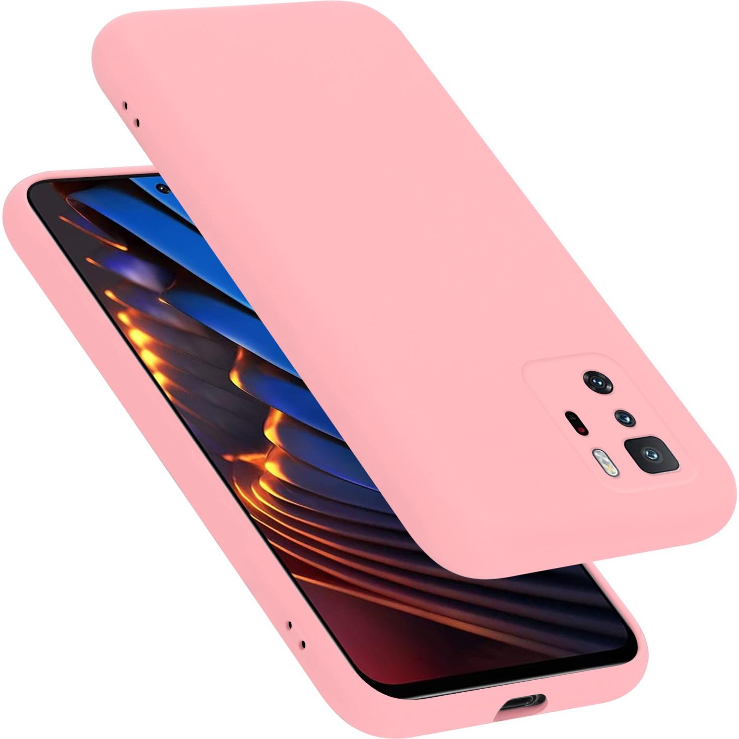 Cadorabo TPU Liquid Silicone Case Hülle für Xiaomi POCO X3 GT (Xiaomi Poco X3 GT), Smartphone Hülle, Rosa