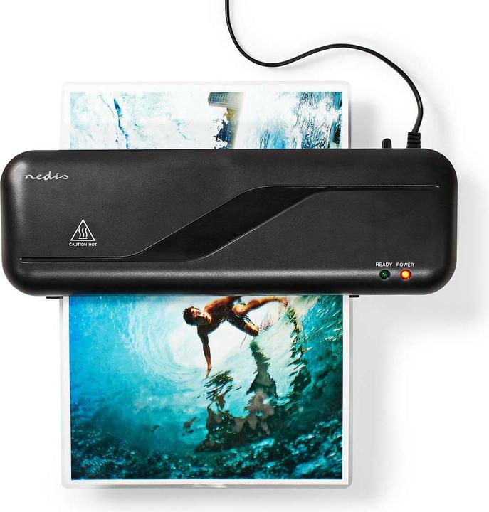 Image du produit Nedis LAMI112BK4 Plastifieuse à chaud A4 230 mm/min Arrêt automatique Alimentation secteur faible (125 µm, A4)
