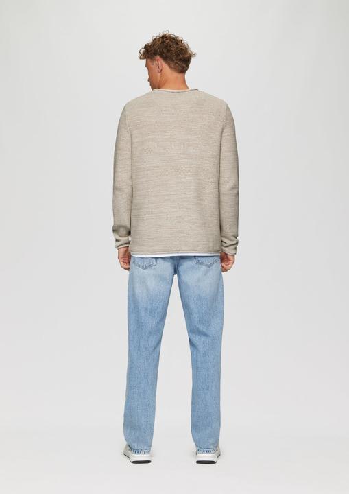 Produktbild s.Oliver Strickpullover Melierter Strickpullover mit Layering-Detail (XXL)