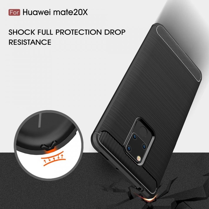 Immagine prodotto Screenguard Huawei Mate 20 X Cover Carbon Brushed Soft TPU (Mate 20 X)