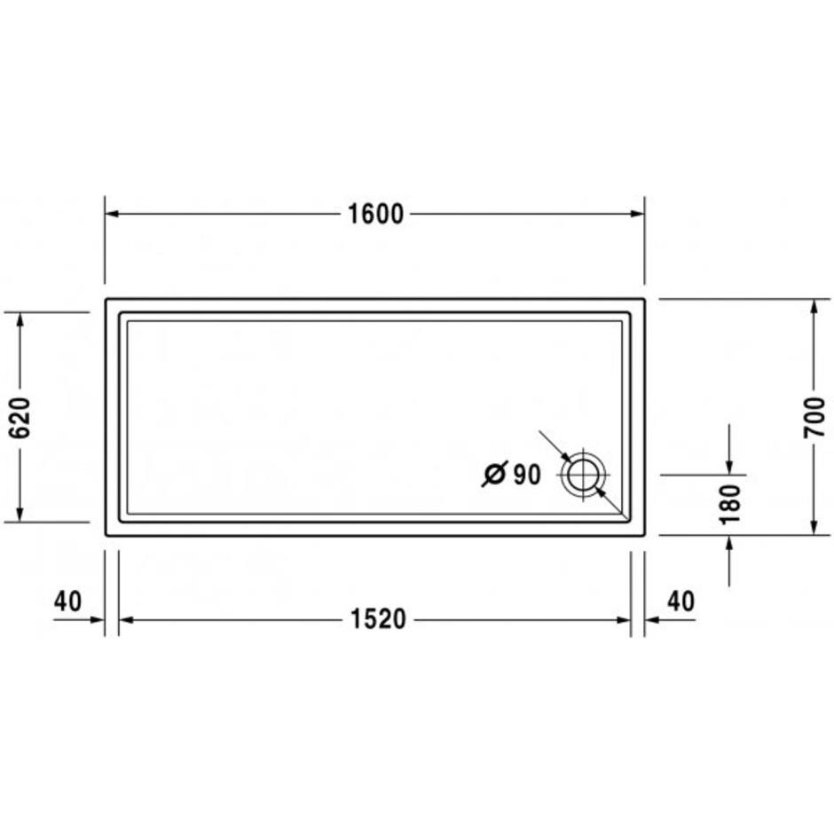 Thumbnail - Duravit, Duschwanne, Rechteck-Duschwanne STARCK SLIML 1600x700x60mm weiss