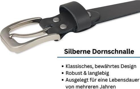 Produktbild Only-Bags.Store Ledergürtel, Gürtel, 3 cm breit, Dunkelgrau, 120-135 cm (120, 125, 130, 135)