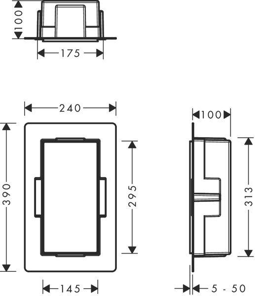 Produktbild hansgrohe HG Wandnische XtraStoris Minimalistic m offen. Ra 300x150x100mm mattschwarz