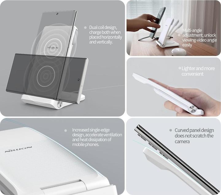 Productafbeelding NoName Nillkin PowerTrio 3v1 BezdrÃ¡tovÃ¡ NabÃjeÄka pro Garmin Horloge Wit (15 W)