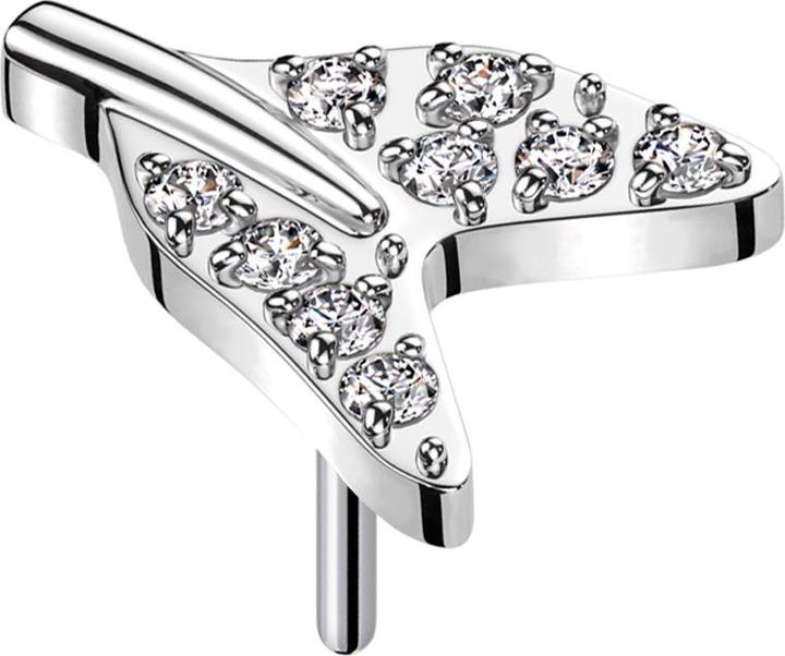 Immagine prodotto Star Piercing Threadless coda di squalo argento cristalli argento (senza ottone, Titanio)