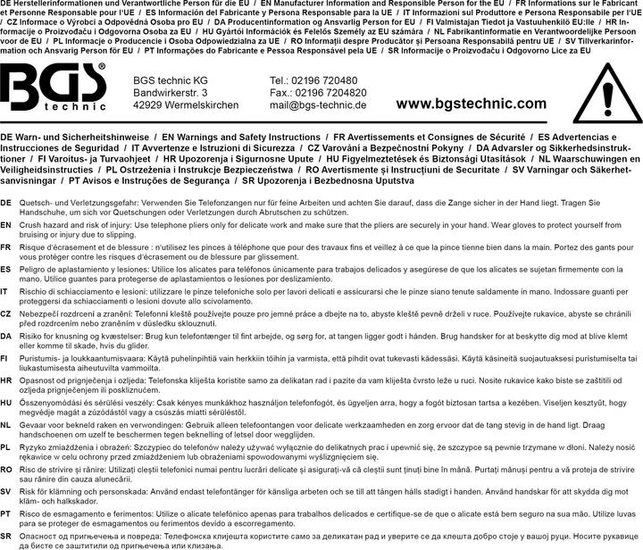 Produktbild BGS VDE-Telefonzange abgewinkelt 200 mm (200 mm)