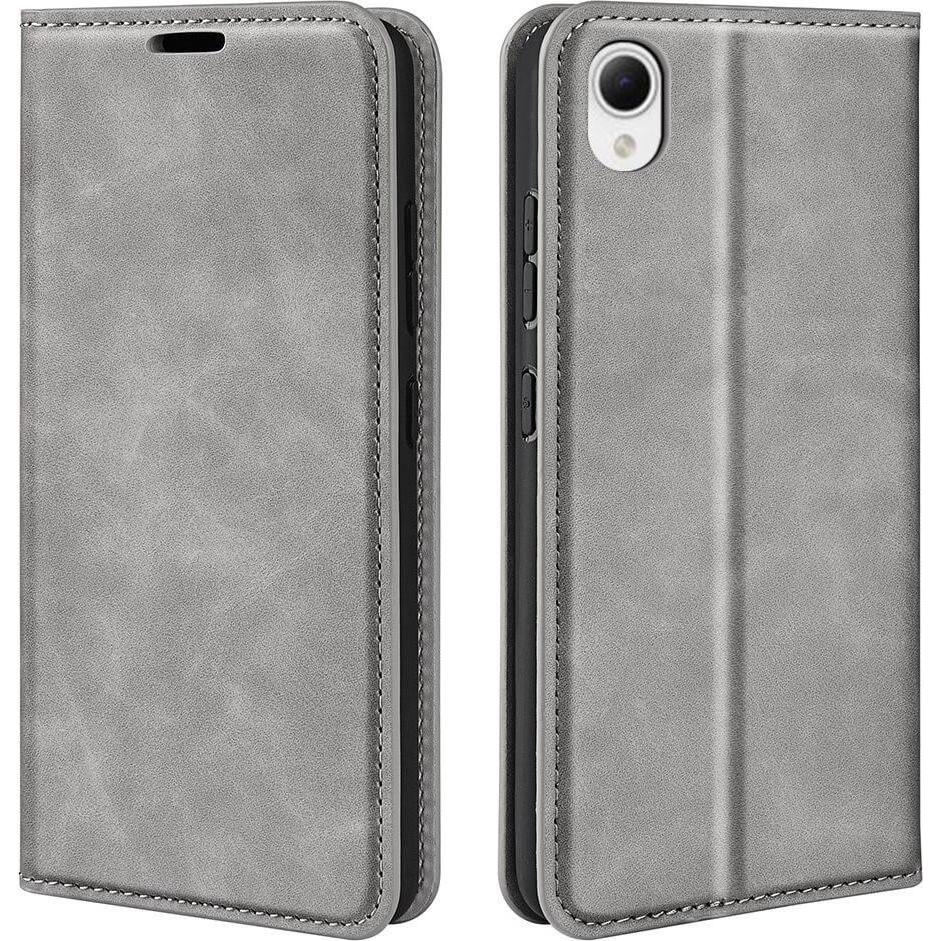 Cover-Discount Galaxy A23e - Stand Flip Case Hülle grau (Samsung Galaxy A23e), Smartphone Hülle, Grau