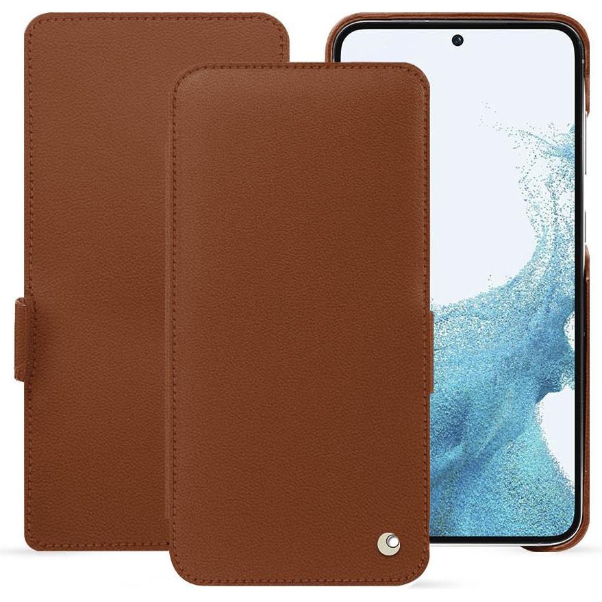 Noreve Lederschutzhülle horizontal (Samsung Galaxy S23), Smartphone Hülle, Braun