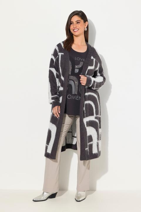 Produktbild Ulla Popken Strickjacke, Jacquardmuster, offene Form, Langarm (46, 48)