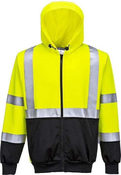 Actual product image Portwest Mens Contrast Hi-Vis Full Zip Hoodie (5XL)