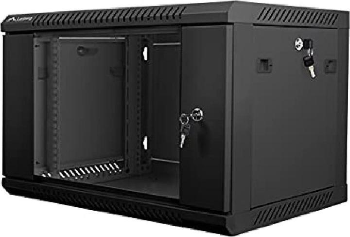Lanberg WF01-6406-10B Rack 6U scaffale montato a parete nero (6 HE, Rack da 19 pollici)
