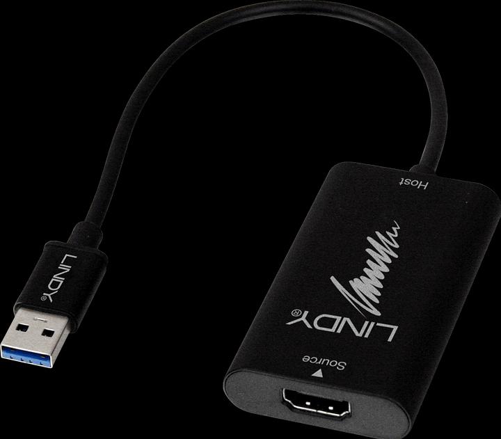 Actual product image Lindy USB Typ-A zu (HDMI, 15 cm)
