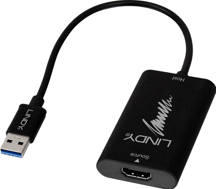 Actual product image Lindy USB Typ-A zu (HDMI, 15 cm)