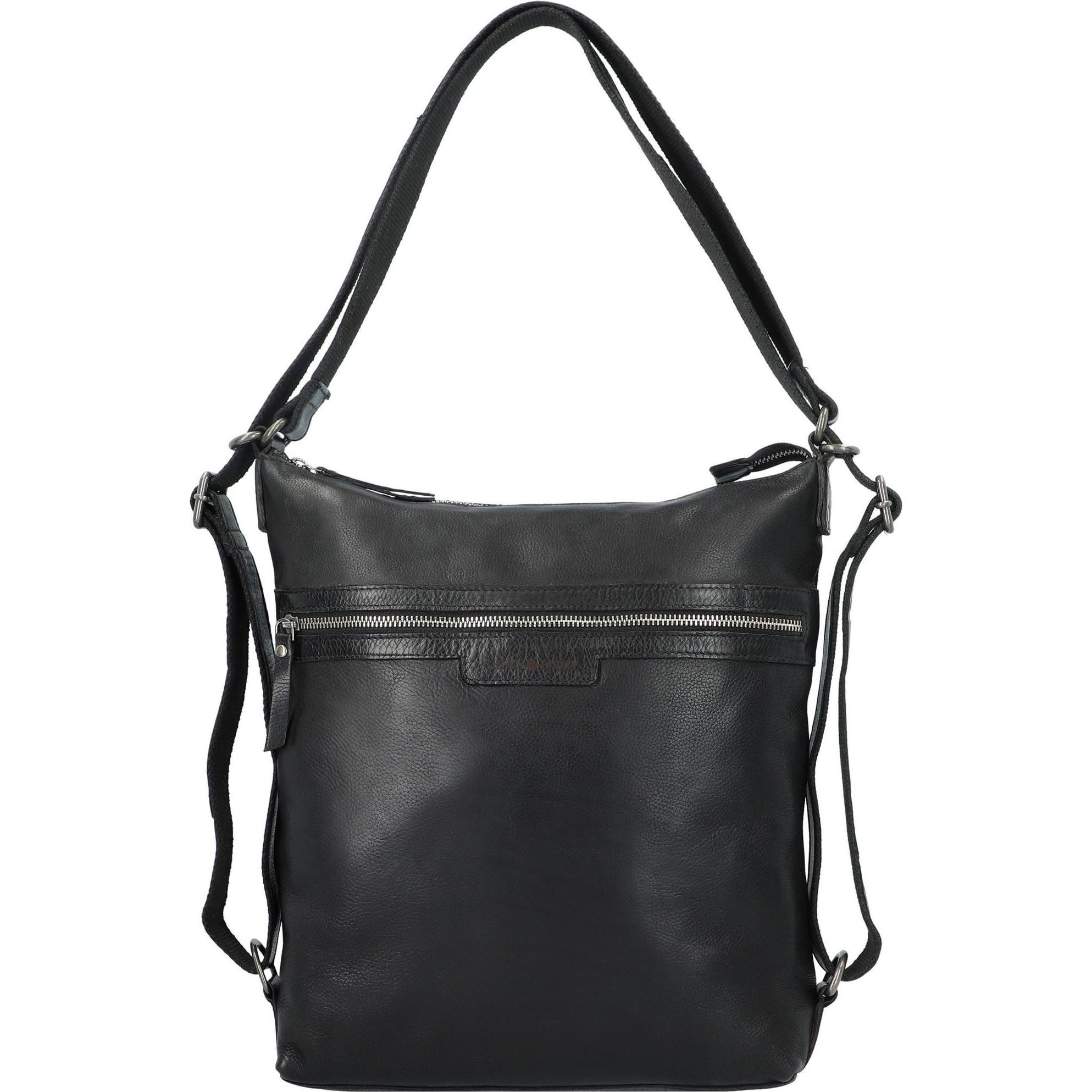 Greenburry, Handtasche, Schultertasche Leder 29,5 cm, Schwarz