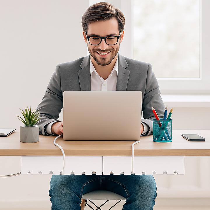 Produktbild Relaxdays Kabelkanal für Schreibtisch 2er Set (Kabelkanal, 10 cm)