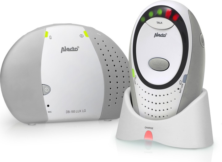 Immagine prodotto Alecto DBX-85GS - Baby monitor DECT con modalità ECO completa, bianco/grigio (Audio del baby monitor, 300 m)