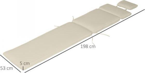 Immagine prodotto Outsunny Cuscino per sdraio con cuscino (198 x 53 x 5 cm)