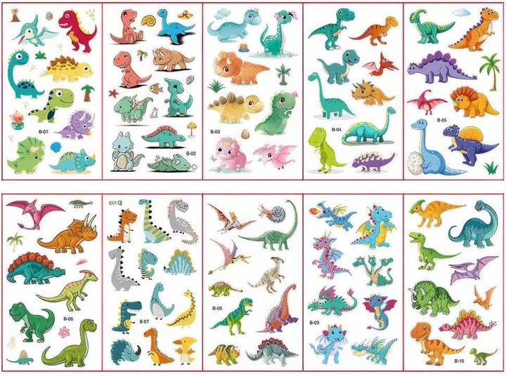 Nibib Dinosaur tattoos kids
