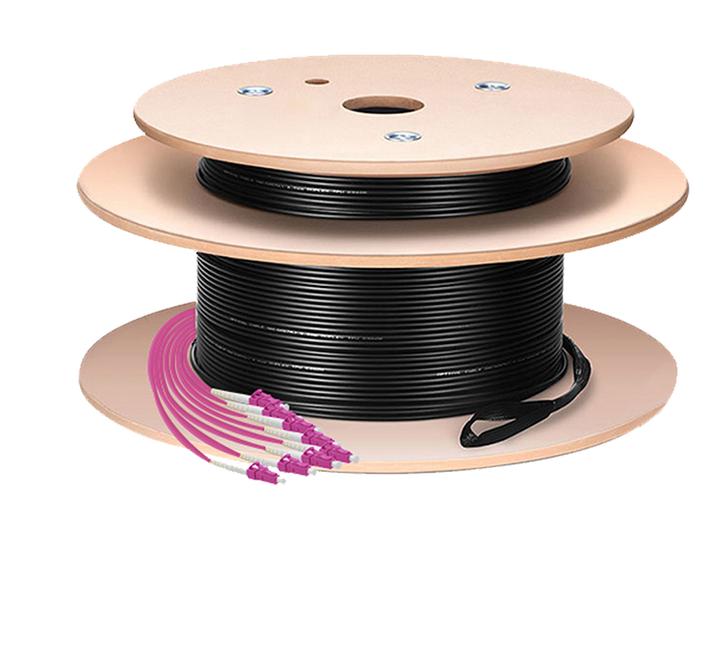 Actual product image LogiLink Fibre optic trunk cable U-DQ(ZN)BH, 8 fibres multimode OM4, LC/UPC - LC/UPC, 180 m (U/UTP, CAT6, 180 m)