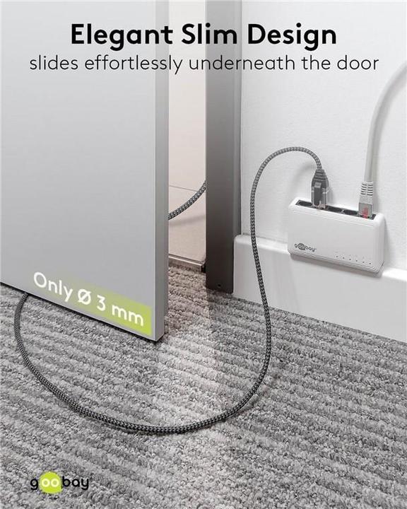 Actual product image Goobay Ethernet cable USB-C 3.1 to RJ45, Slim, 3 m (RJ45, USB 3.1, RJ45 (1x))