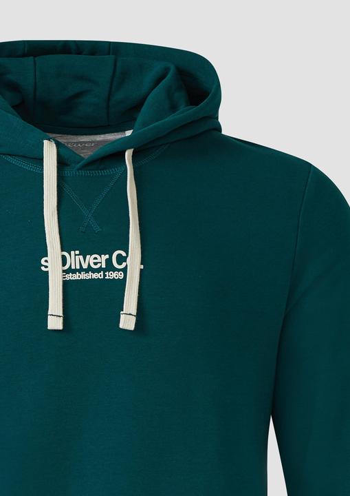 Produktbild s.Oliver Sweatshirt Kapuzenpullover aus Baumwollmix mit Label-Print (M)
