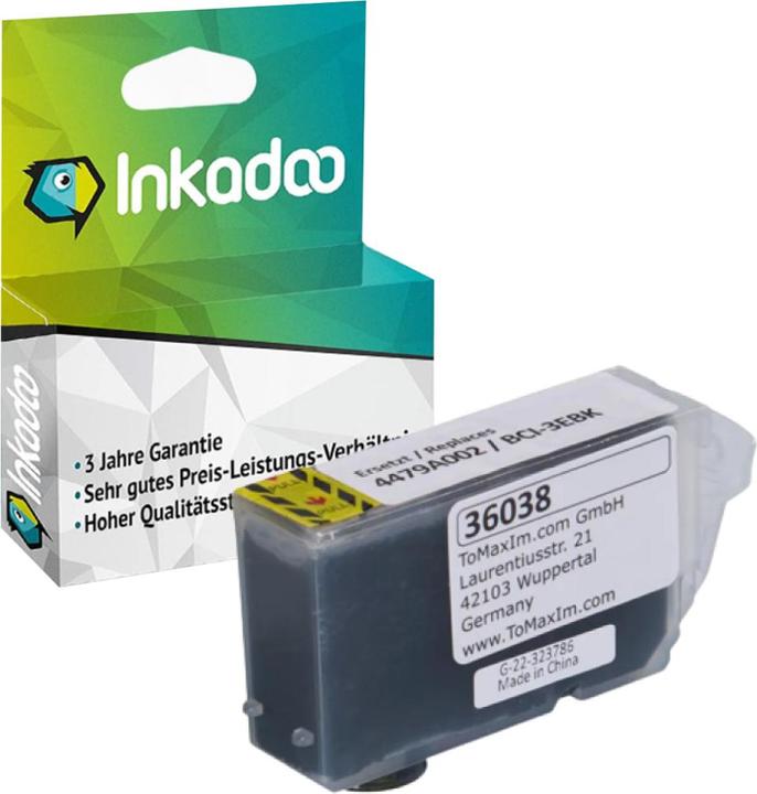 Actual product image Inkadoo Print Cartridges compatible with Canon 4479A002 / BCI-3EBK Ink Cartridge, black Black (FC)