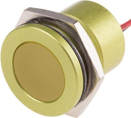 Produktbild RS PRO 22mm flush anodised LED wires,yellow 24V