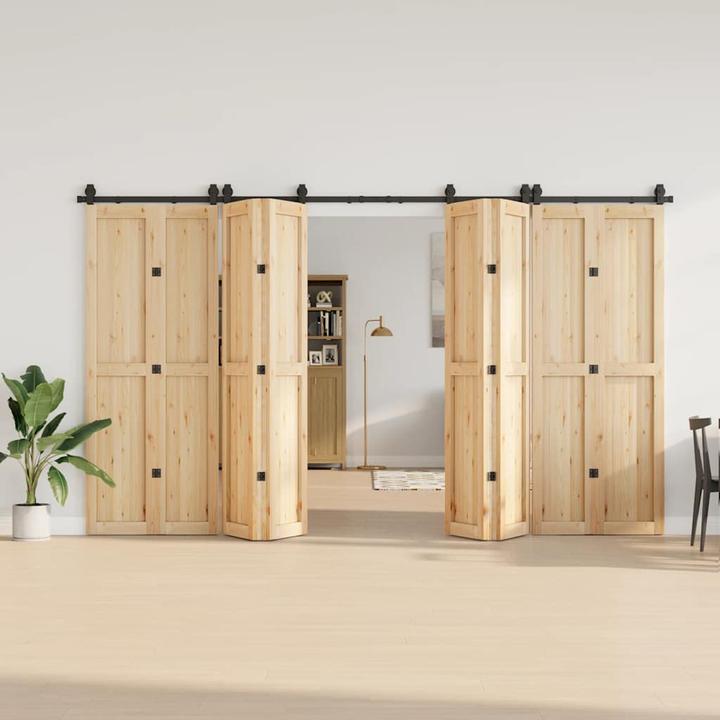 Produktbild VidaXL Schiebetürbeschlag-Set 183 cm Stahl Schwarz Schiebetürbeschlag-Satz
