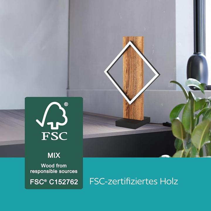 Actual product image EGLO Boyal LED Table Lamp with Wooden Beams (1750 lm)