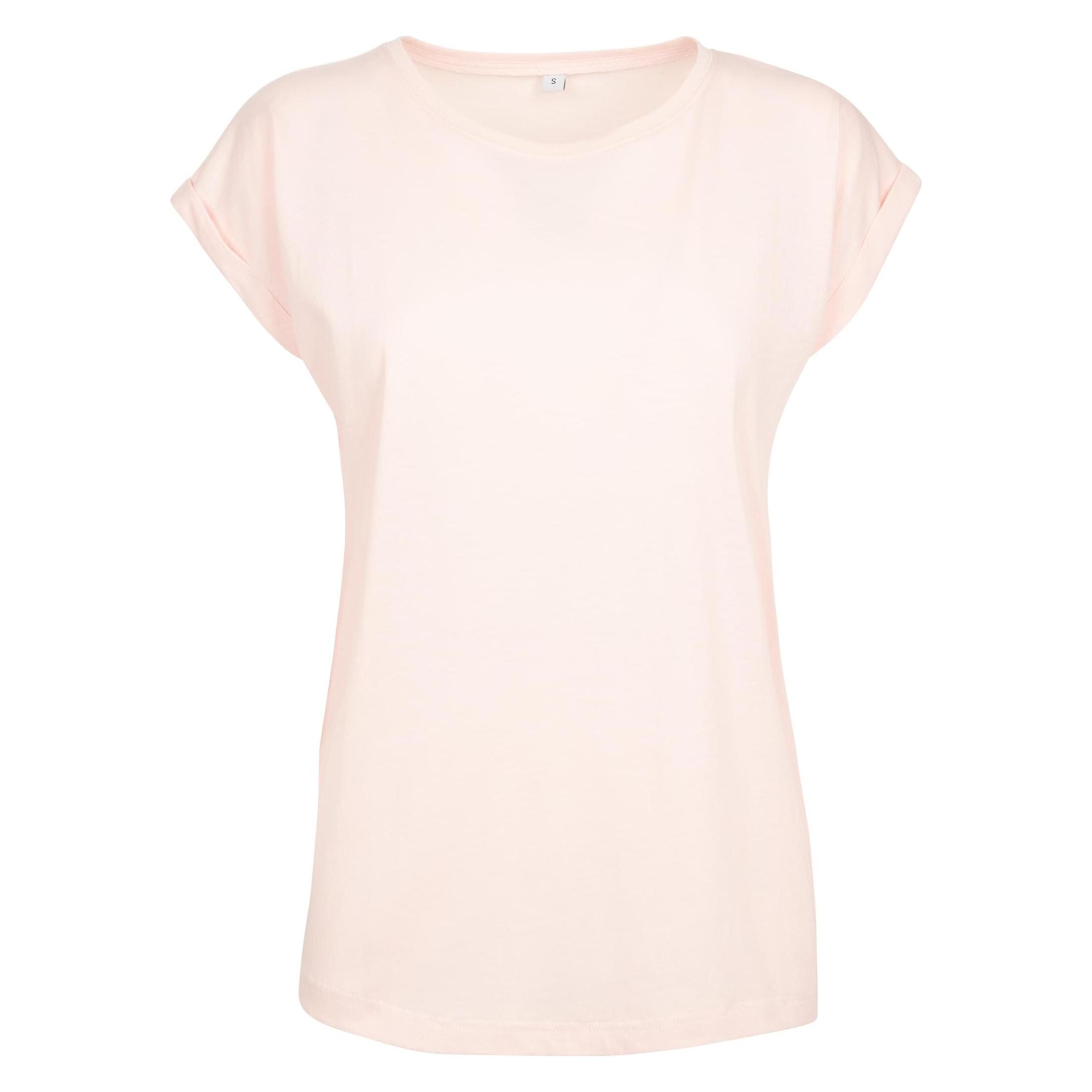 Build Your Brand, Damen, Shirts, Ladies' Extended Shoulder Tee, Pink, (5XL)