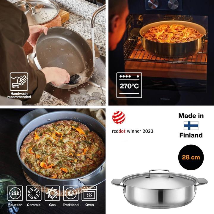 Produktbild Fiskars All Steel Bräter mit Deckel, 28cm (Edelstahl, 28 x 9.40 cm)