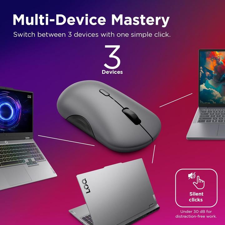 Produktbild Lenovo 700 Multi-Device Wireless Silent Mouse Luna Grey (P) (Kabellos)