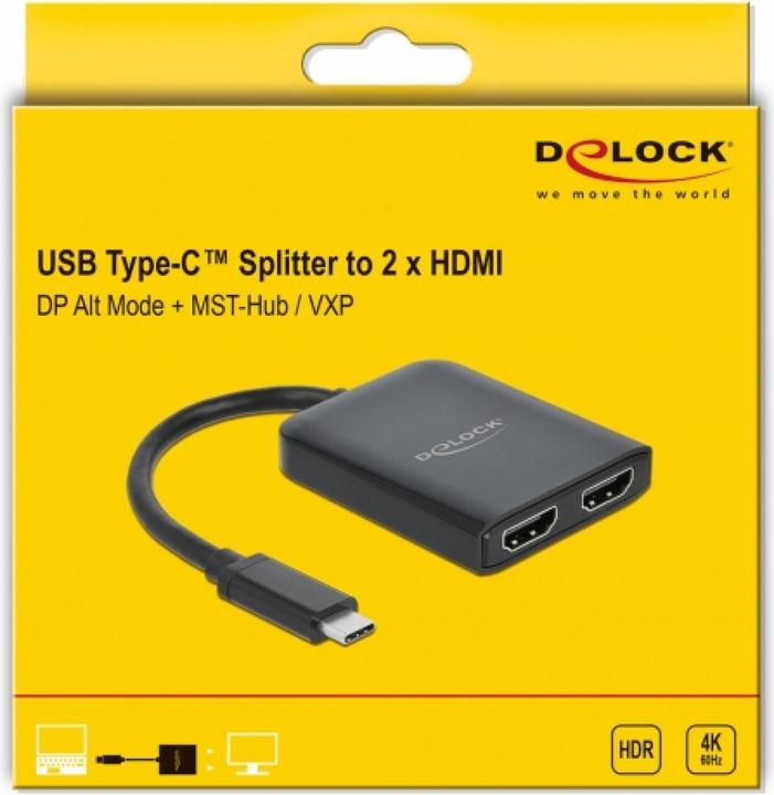 Actual product image Delock USB Typ-C zu 2 x HDMI (HDMI, 20 cm)