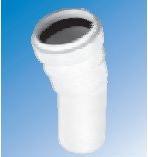 Actual product image Csdk SL HTP bend 30 degrees 40 mm with 1 sleeve white (Angled connection)