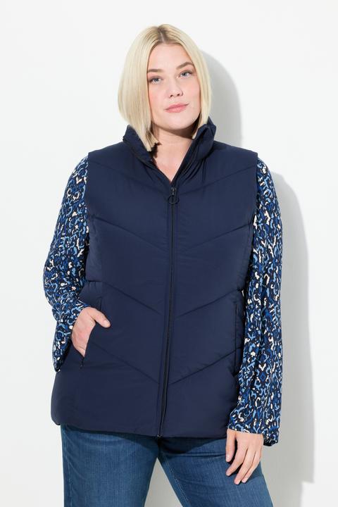 Image du produit Ulla Popken Gilet matelassé sans manches, poches zippées et col montant (46, 48)