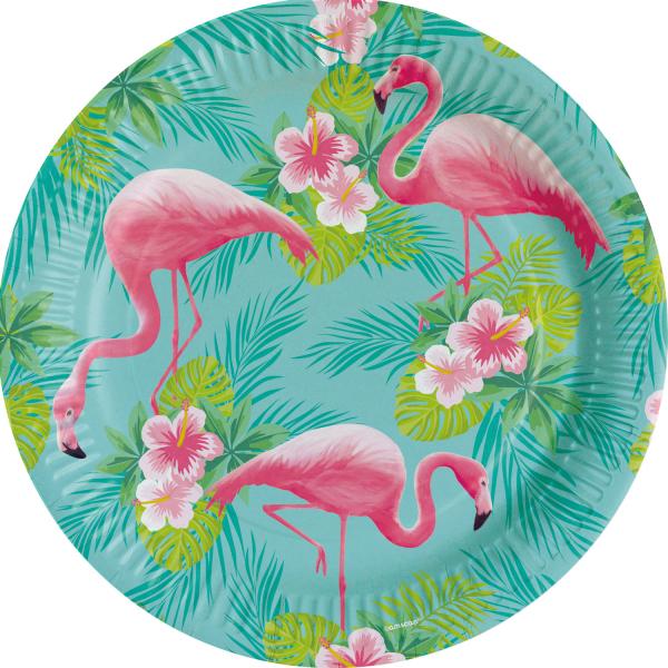 Image du produit Amscan Assiette Flamant Rose (12 x)
