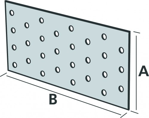 Actual product image Simpson Sst Perforated sheets NP 20/120/300 hot-dip galvanised EN 14545 (Perforated plate, 25 pcs.)