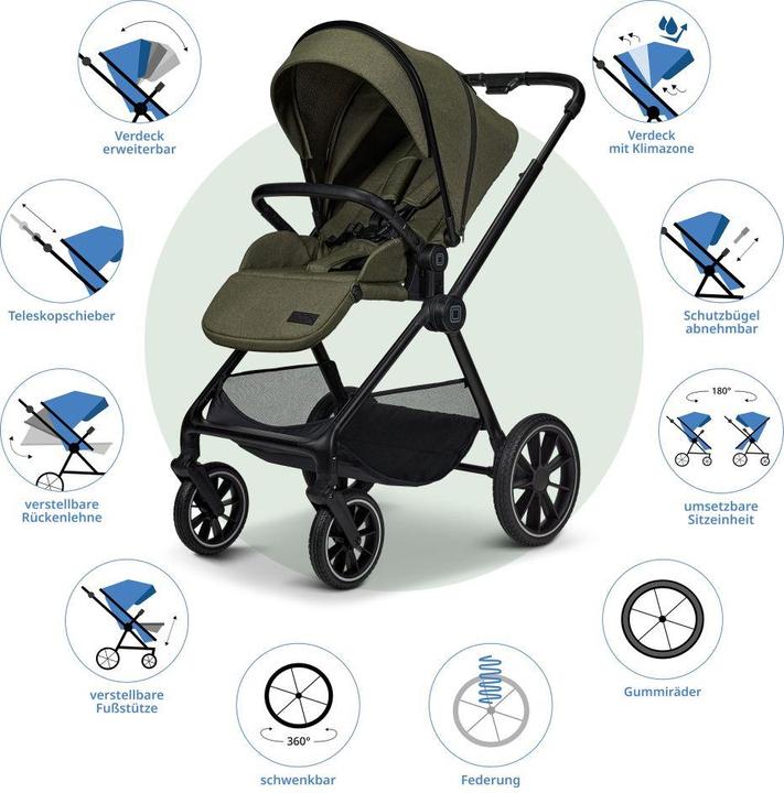 Produktbild Moon Kombikinderwagen 2in1 Kombi-Kinderwagen Clicc bis 22 kg mit